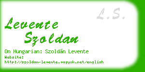 levente szoldan business card